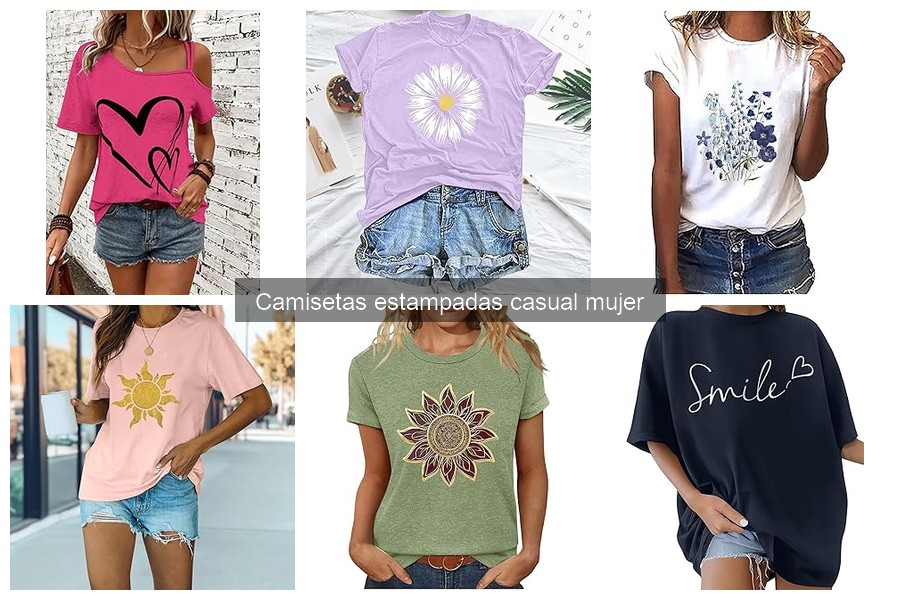 Alternativas a camisetas estampadas casual para mujer