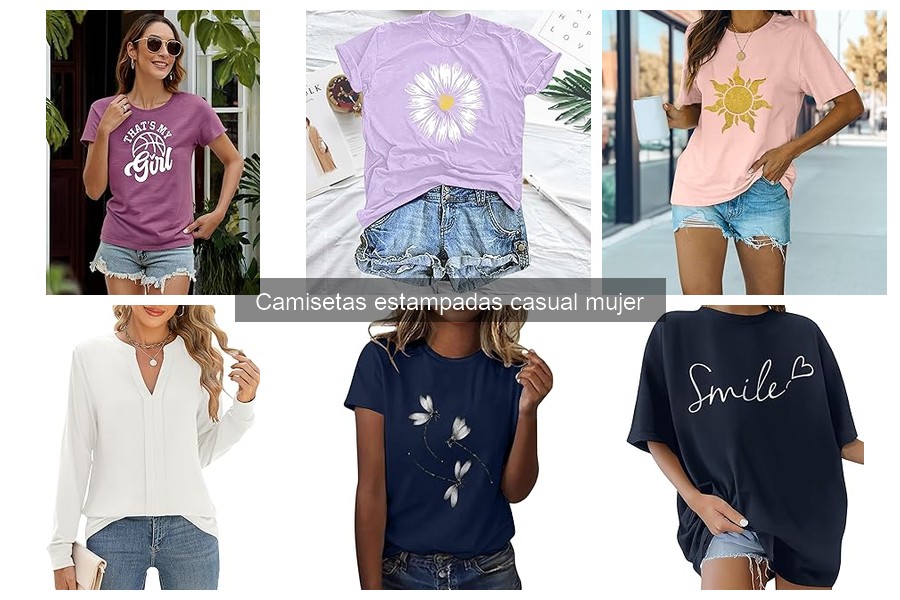 Camisetas estampadas casual para mujer a buen precio