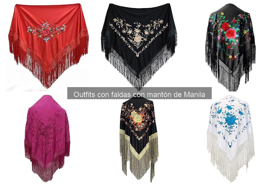 Comparativa de estilos de mantones de Manila para faldas