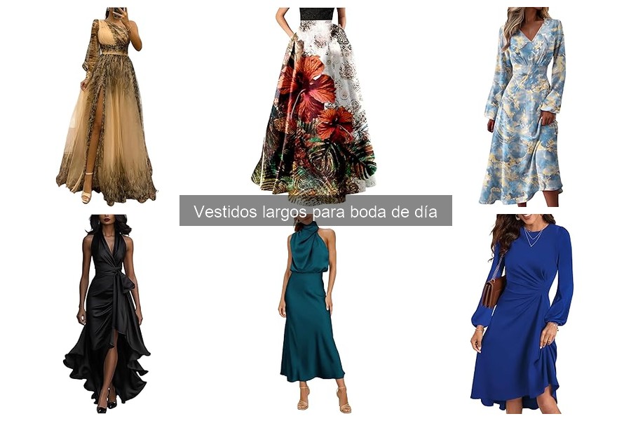 Comparativa de vestidos largos para boda de día: marcas y estilos