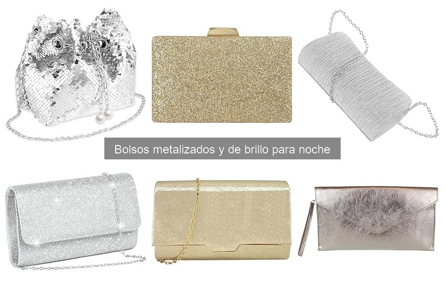 Guía sobre bolsos metalizados y de brillo para noche