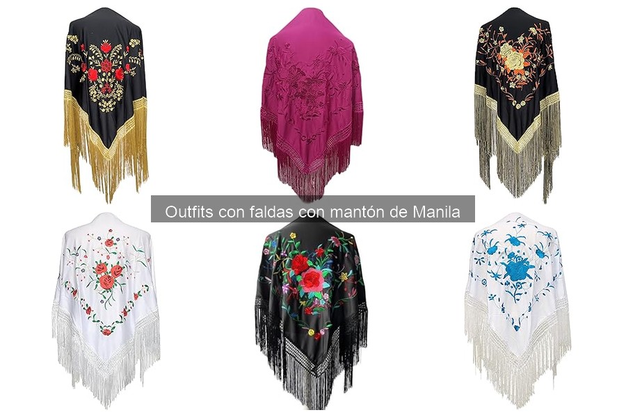 Ideas de Outfits con Faldas y Mantón de Manila para Eventos