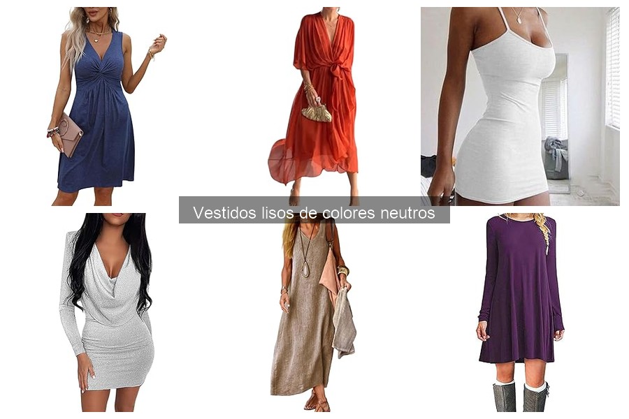 Ideas de outfits con vestidos lisos de colores neutros