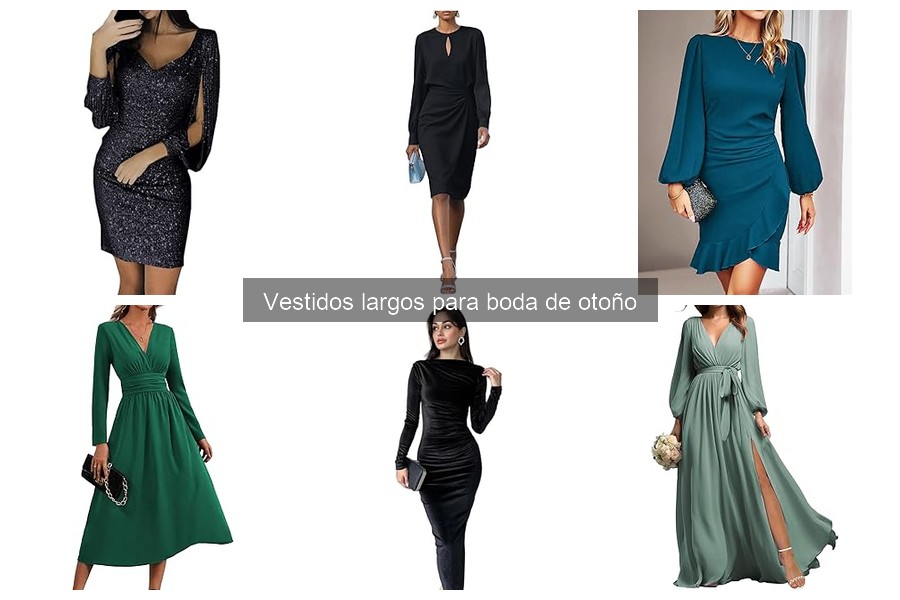 Mejores colores de vestidos largos para bodas de otoño