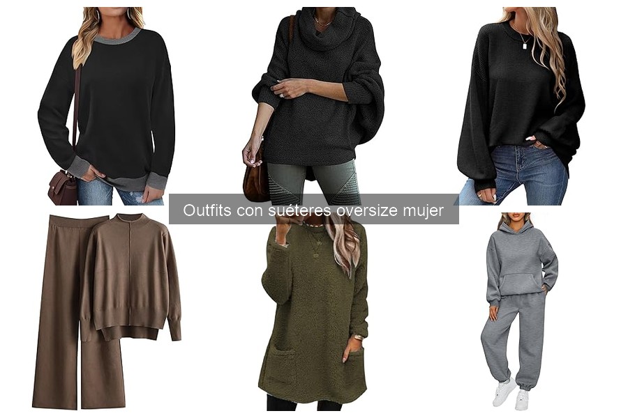 Mejores texturas y materiales para suéteres oversize mujer