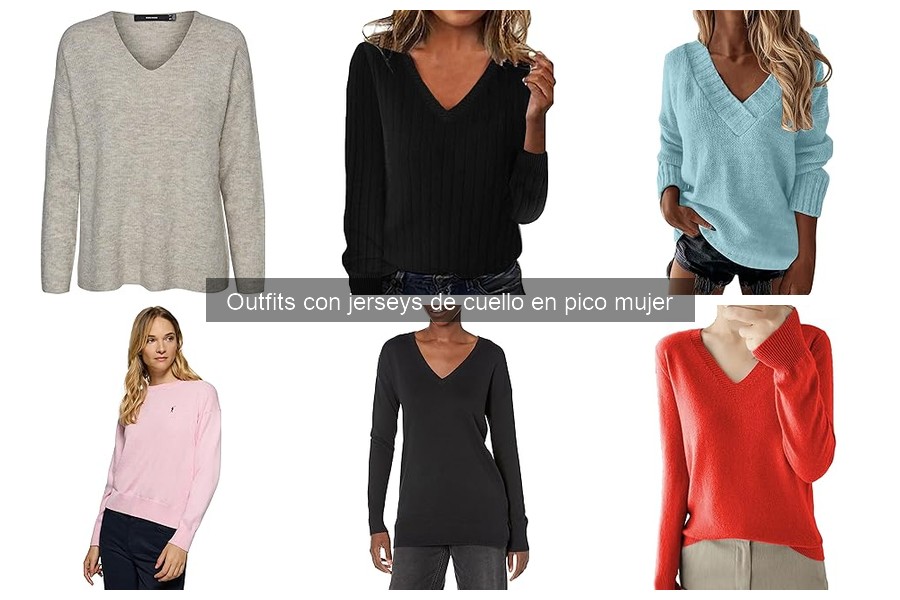 Outfits de Trabajo con Jerseys de Cuello en Pico para Mujer