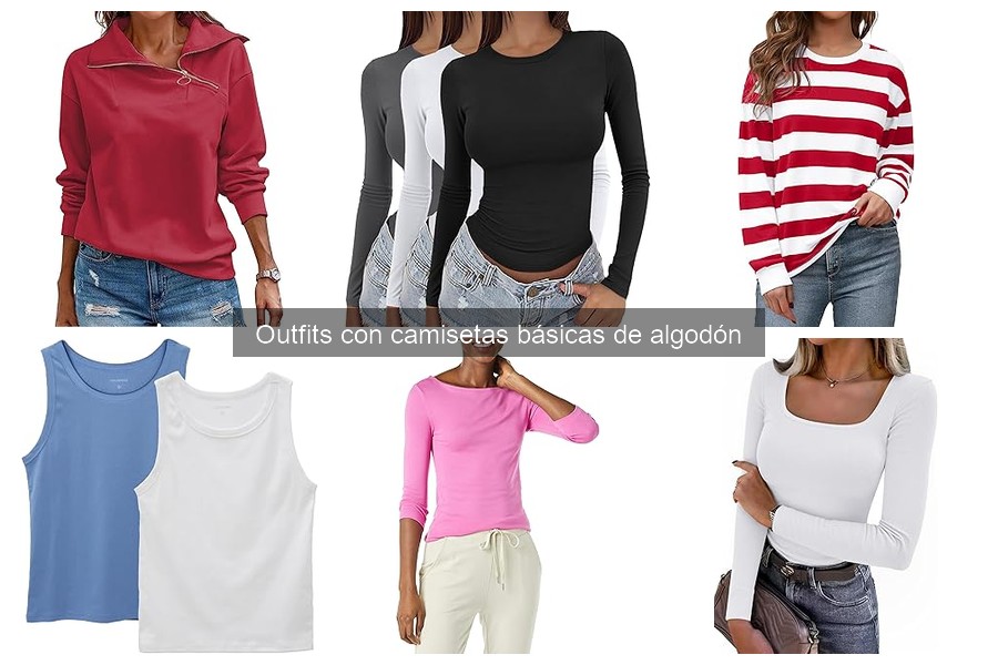 Outfits de viaje con camisetas básicas de algodón