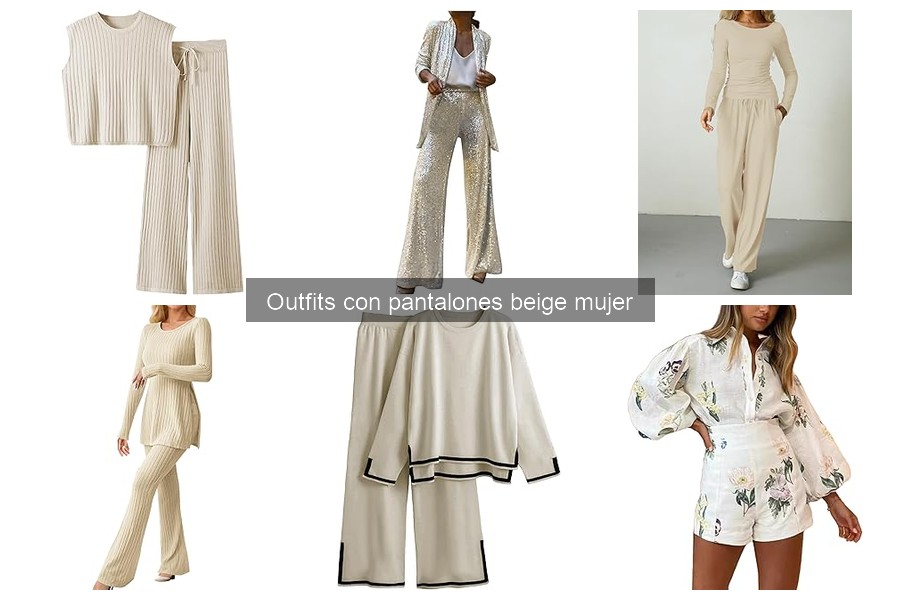 Outfits formales e informales con pantalones beige mujer