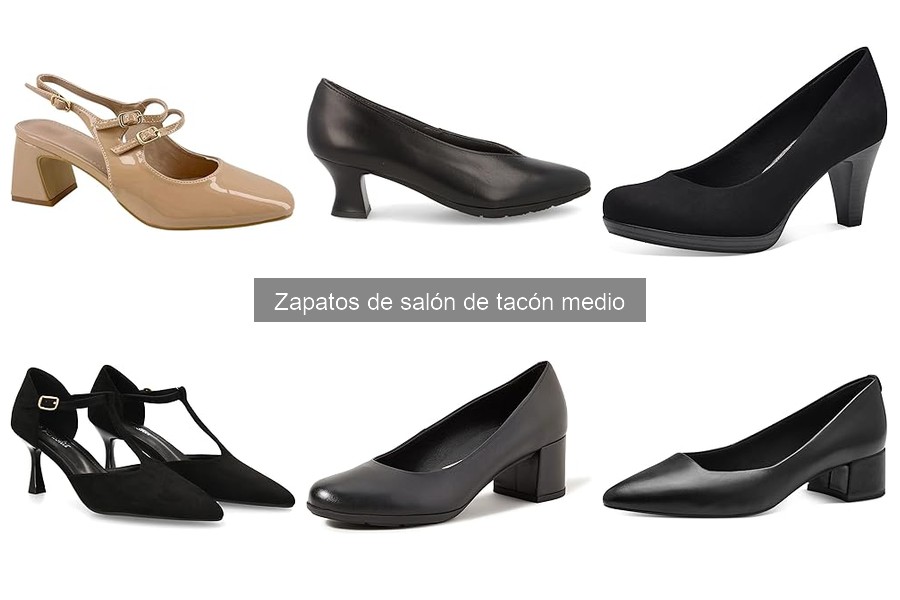 ¿Qué son los zapatos de salón de tacón medio?