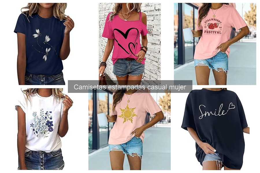 Tendencias 2024 en camisetas estampadas casual para mujer