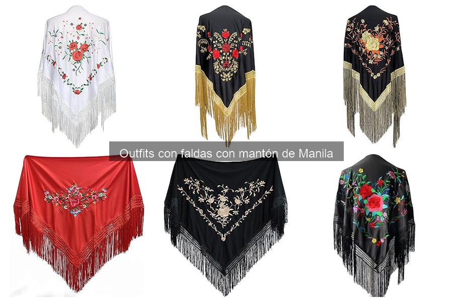 Tendencias en outfits con faldas y mantón de Manila 2023