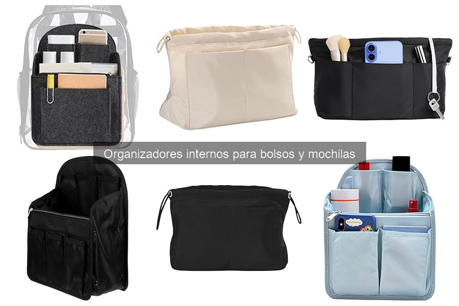 Tipos de organizadores internos para bolsos y mochilas