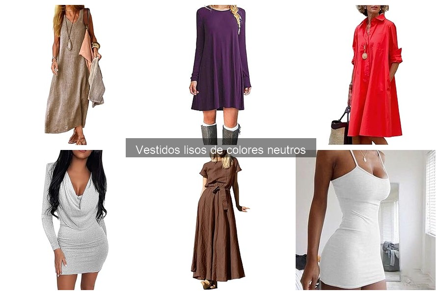 Tipos de vestidos lisos en colores neutros para cada ocasión