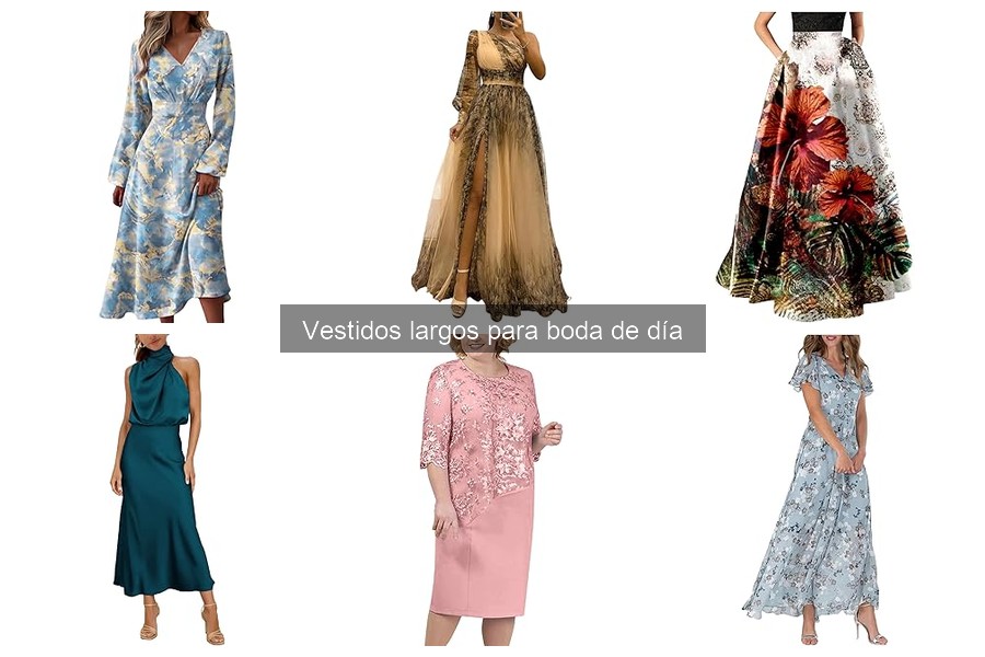 Vestidos largos para boda de día: Estilos y opciones ideales