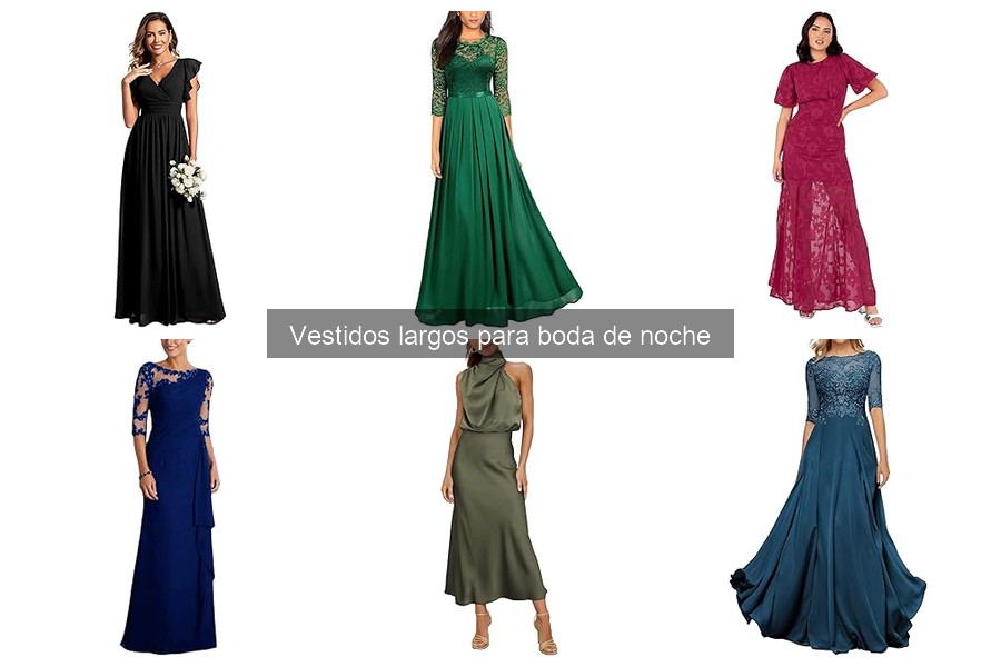 Vestidos largos para boda de noche: estilos y opciones elegantes