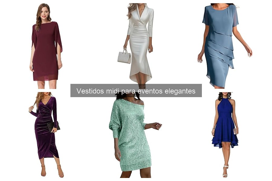 Vestidos Midi Fáciles de Cuidar para Eventos Elegantes
